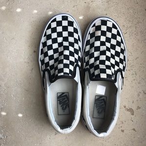 Checkered slip on vans
